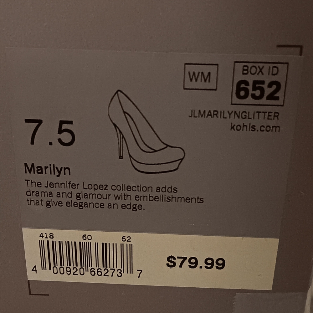 New Jennifer Lopez Marilyn Glitter Silver And Gold High Heels Women's Size 7.5 - Picture 6 of 6